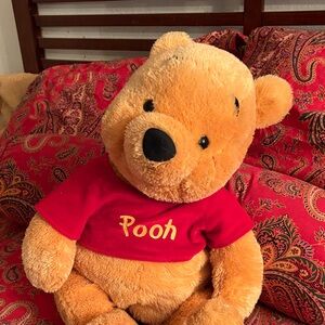 Pooh Bear Plush Toy - Red and Orange